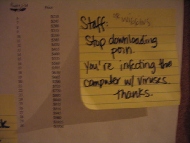Quick note to the APT staff Quick note to the APT staff